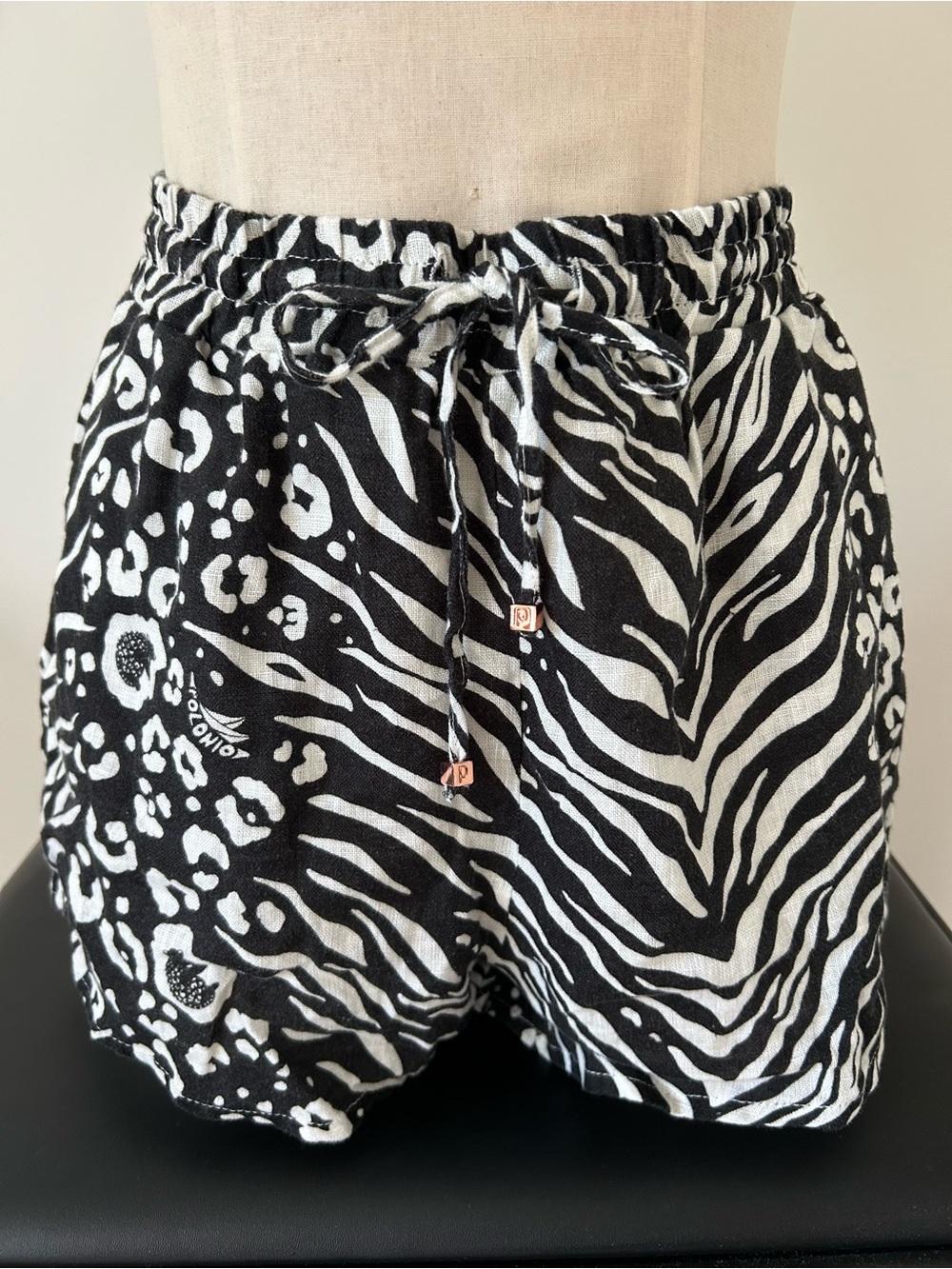 Polonio Animal Print Linen Shorts